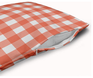 Gingham Plaid Accent Pillow With Removable Insert, Harvest Orange, 18"x18"
