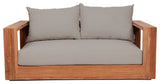 Tulum Waterproof Fabric Upholstered Outdoor Loveseat, Gray