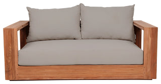 Tulum Waterproof Fabric Upholstered Outdoor Loveseat, Gray