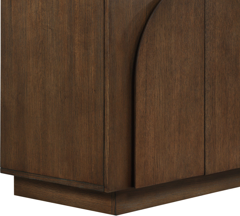 Navona Oak Veneer Sideboards / Buffet, Brown, 2pc