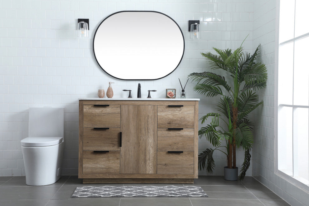 Bethany Single Bathroom Vanity, Natural Oak, 48"