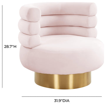 Naomi Blush Velvet Swivel Chair, Blush