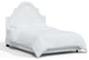 High Arched Bed With Border, Velvet White, Queen