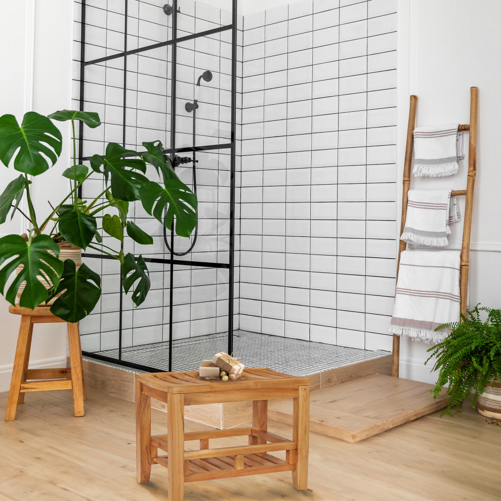 Teak Wood Bahama Shower Stool, 23"