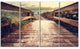 Vintage Wooden Bridge To Seashore, Seashore Canvas Art Print, 48"x28", 4 Panels