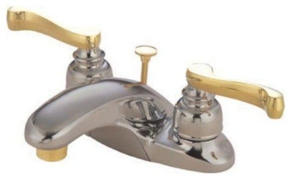 Royale Two Handle 4" Centerset Lavatory Faucet with Brass Pop-up
