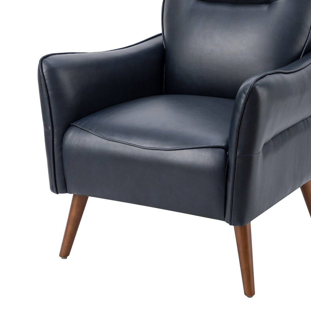 Vegan Leather Armchair Set of 2, Navy