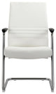 LeisureMod Aleen Office Chair With Upholstered Seat and Metal Armrest, White