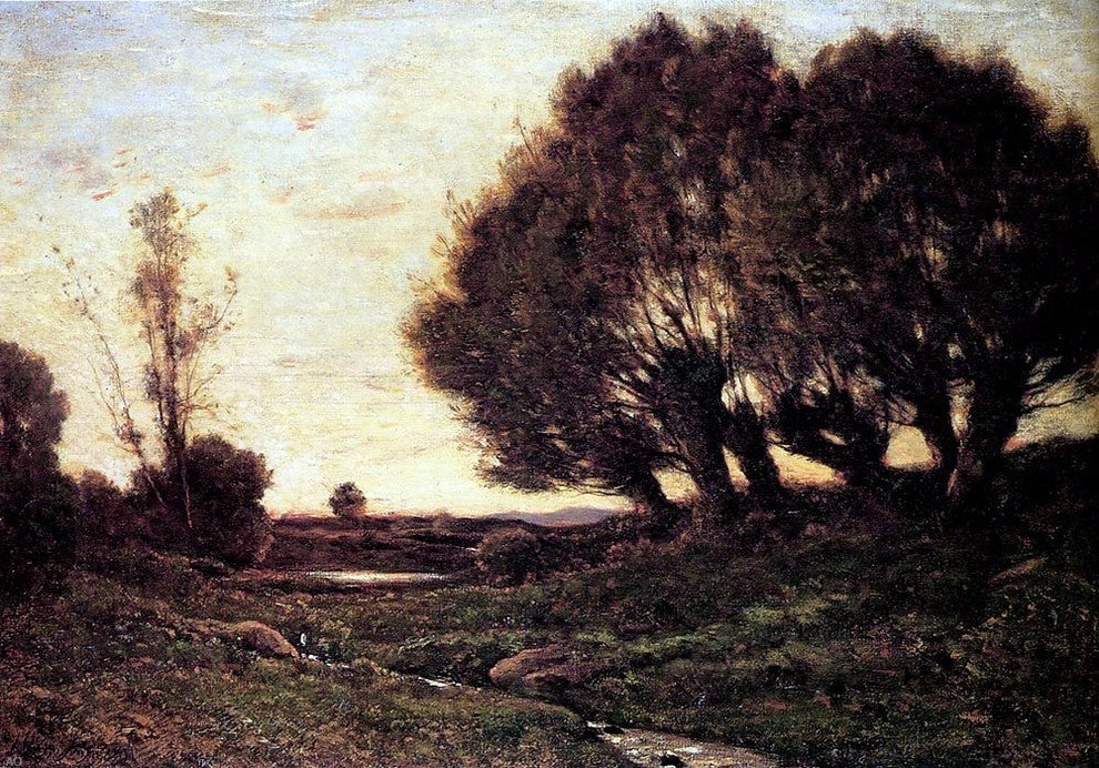 Henri Harpignies A Wooded Landscape With A Stream Wall Decal