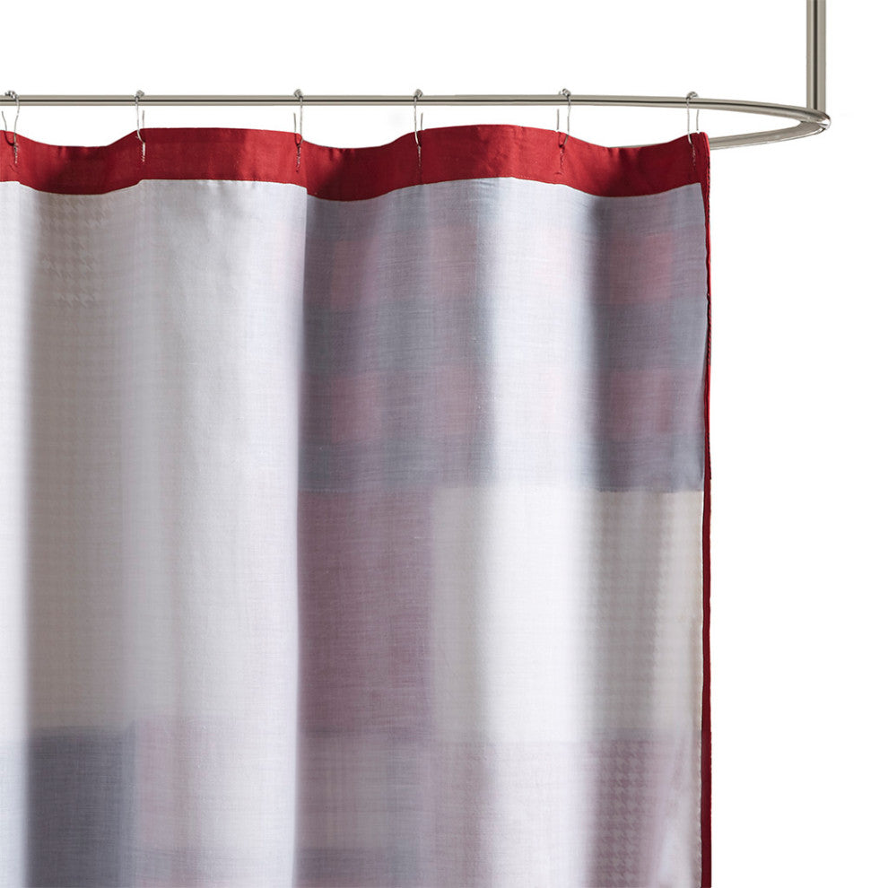 Woolrich Sunset 100% Cotton Shower Curtain, Red