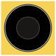 "Mealtime: Black on Yellow - Plate" Digital Paper Print by BG.Studio, 26"x26"