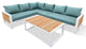 Denver 5-Piece Aluminum Outdoor Patio Sectional Sofa Set with Cushions, Cast Breeze Acrylic