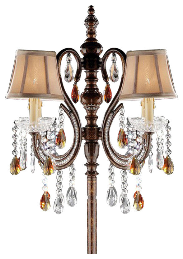 Juliet Traditional Floor Lamp, Golden Brown