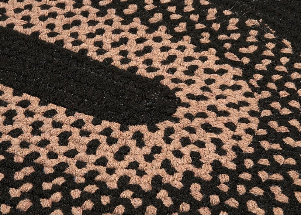Colonial Mills Madison MD44 Jet Black Traditional Area Rug, Oval 4'x6'