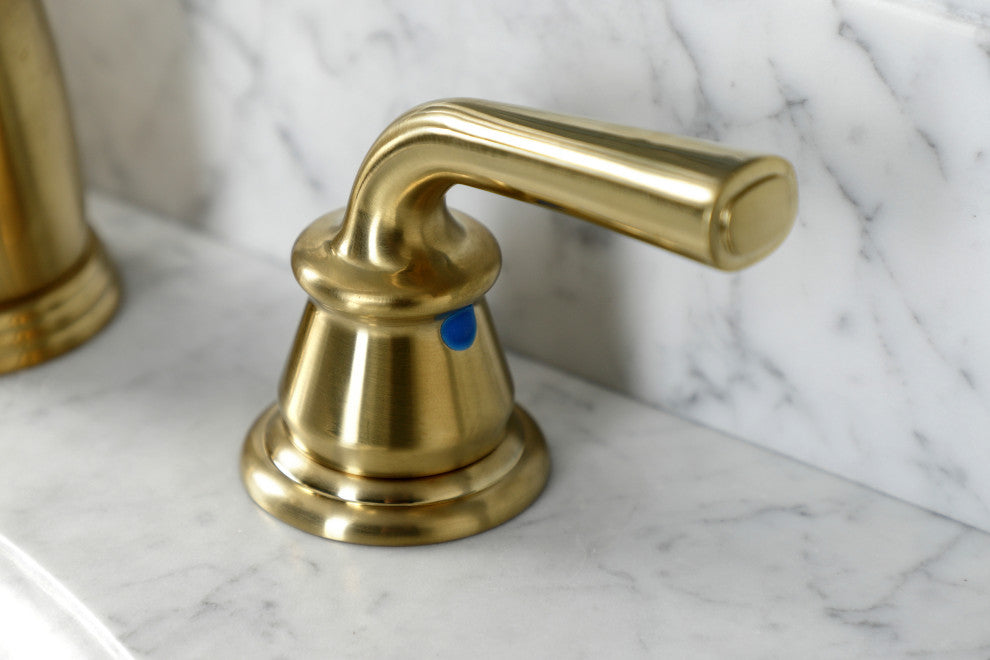 Kingston Brass KB967RXLSB Widespread Bathroom Faucet, Pop-Up Drain