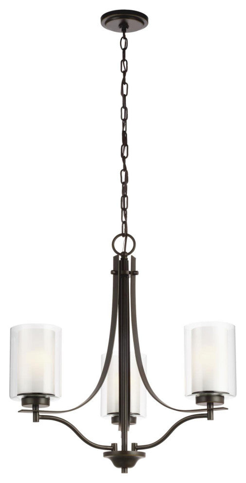 Generation Lighting 3137303 Elmwood Park 3 Light 21"W Chandelier - Brushed