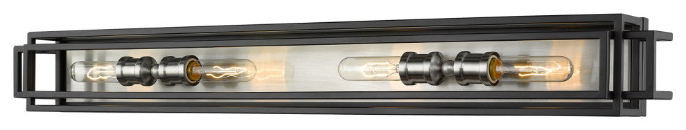 Z-Lite 454-4V Titania 4 Light 5"W Vanity Strip - Black / Brushed Nickel