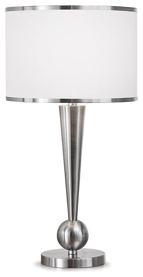 Dione 28"H Metal Table Lamp, Brushed Nickel