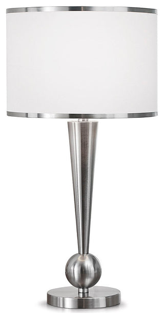 Dione 28"H Metal Table Lamp, Brushed Nickel