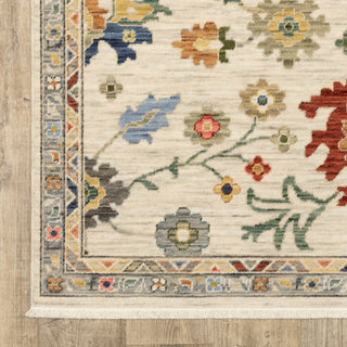 Leoness Vintage Traditional Ivory/ Multi Area Rug, 2' x 6'