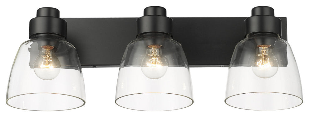 Golden Lighting 0314-BA3 CLR Remy 3 Light 7"W Vanity Light - Pewter