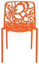LeisureMod Devon Modern Outdoor Stackable Aluminum Dining Chair, Orange