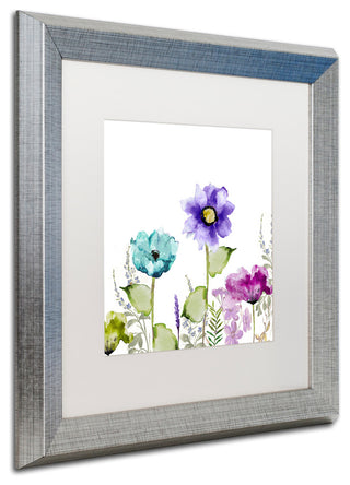 Color Bakery 'Avril II' Matted Framed Art, Silver Frame, White Mat, 16x16