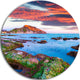 Colorful Giollonardo Beach Sunset, Seashore Round Metal Wall Art, 23"