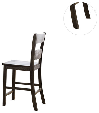 Set of 2 Counter Height Chair, Distressed Walnut
