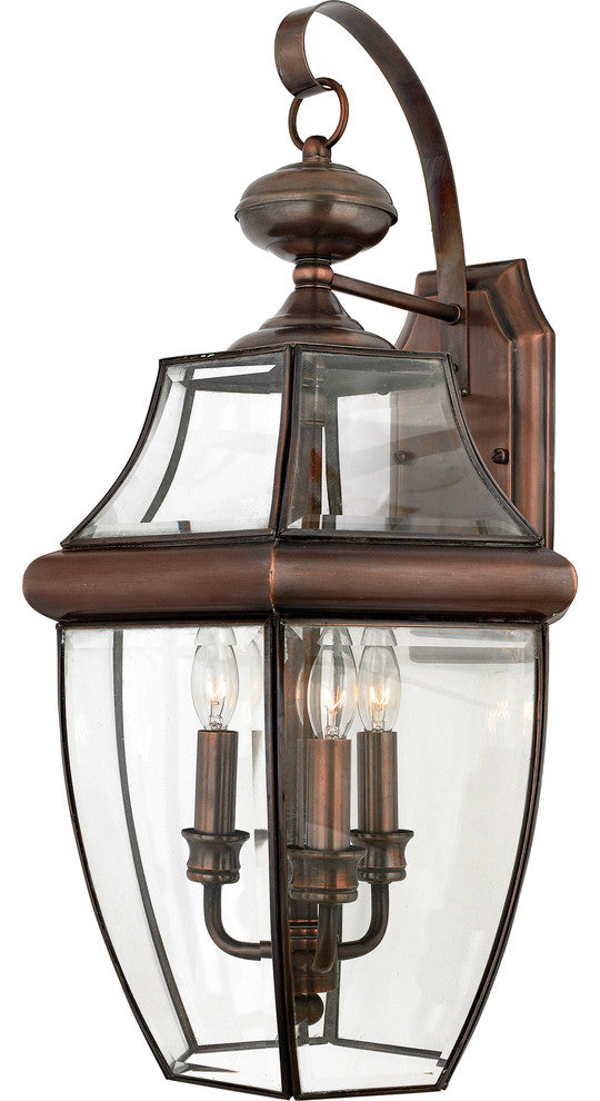 Newbury 3-Light Outdoor Lantern, Aged Copper