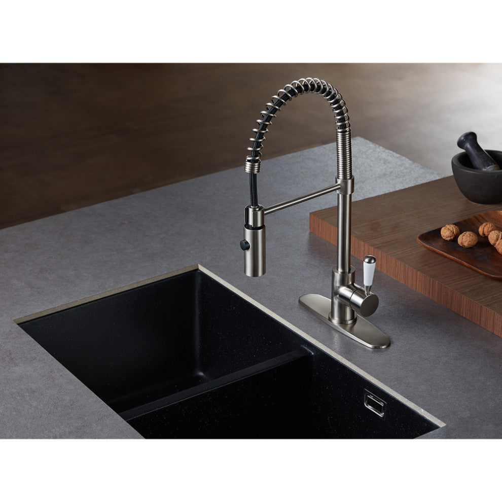Gourmetier Single-Handle Pre-Rinse Kitchen Faucet, Brushed Nickel