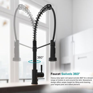 Matte Black Spring Style Touch Control Kitchen Faucet with Pull Out Sprayer