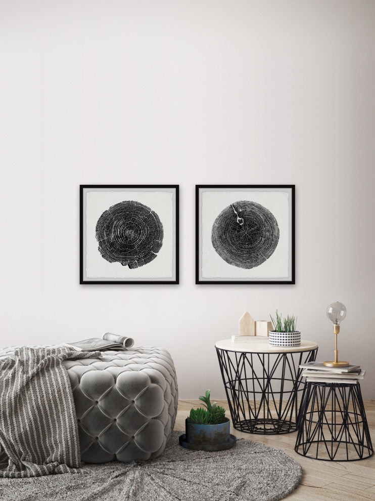 Charred Diptych, Set of 2, 32x32 Panels