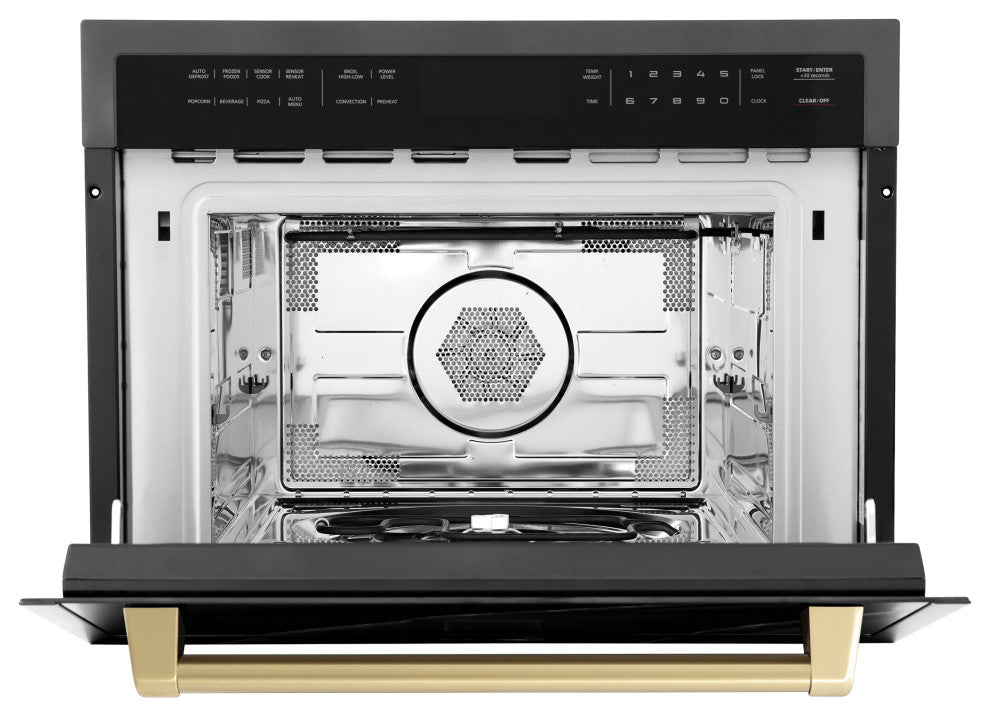 ZLINE 24" Microwave Oven, Black Stainless With Champagne Bronze MWOZ-24-BS-CB
