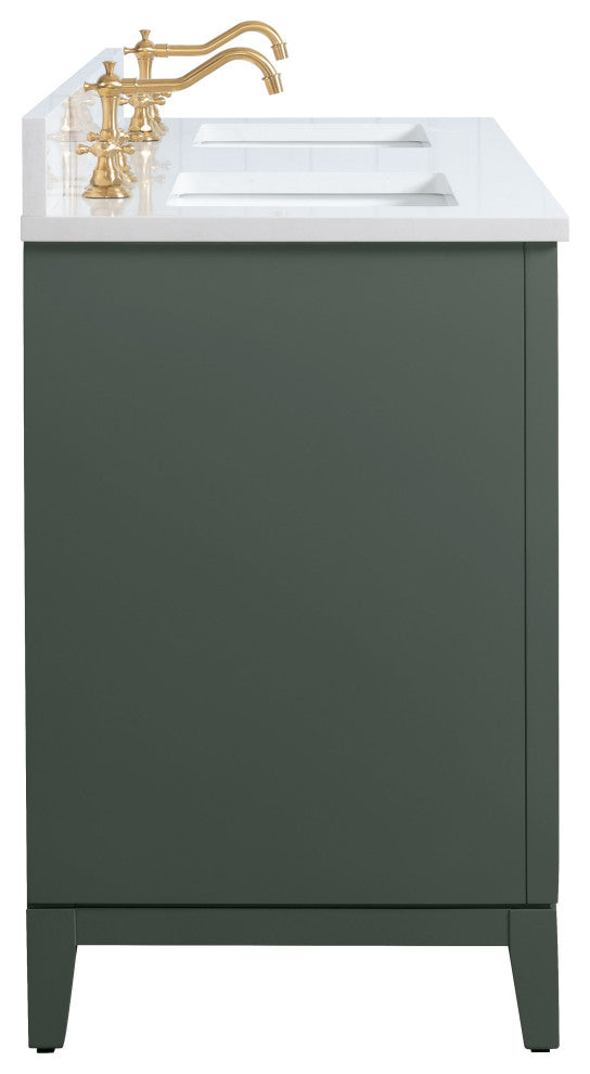 Vanity Art Bathroom Vanity With Sink, Vintage Green, 60" Double
