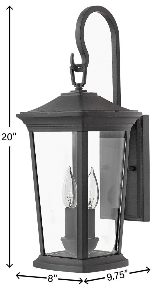 Hinkley Bromley Medium Wall Mount Lantern, Museum Black