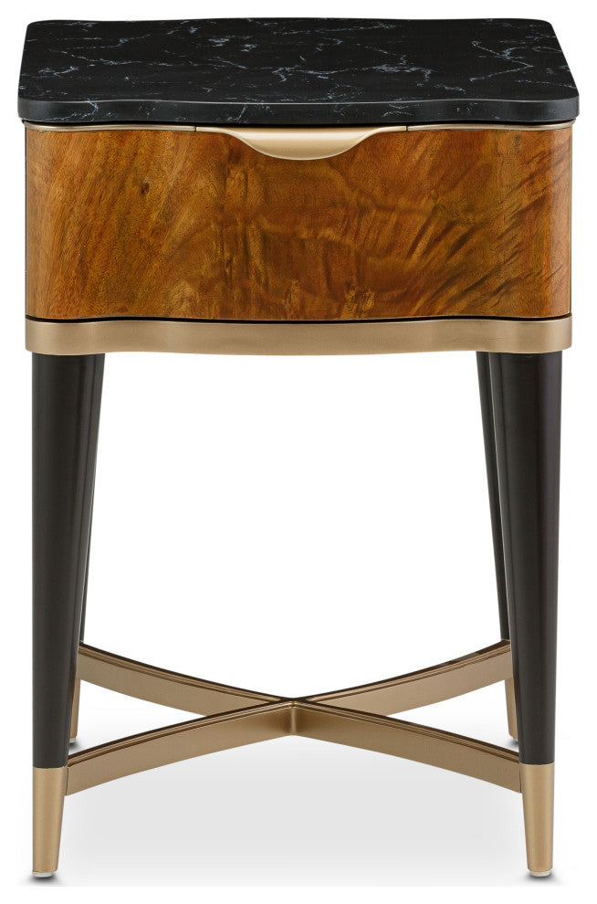 Malibu Crest End Table - Crotch Mahogany