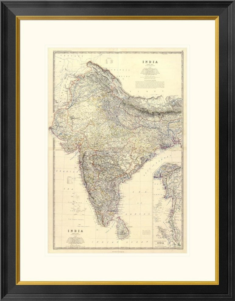 "Composite: India, 1861"  by Alexander Keith Johnston, 25x32"