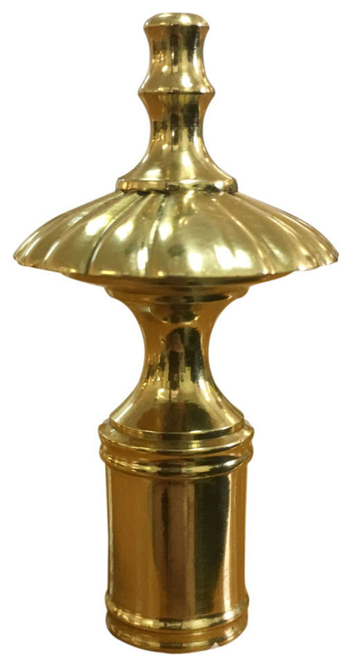 Royal Designs Umbrella Finial, Polished Brass, Single