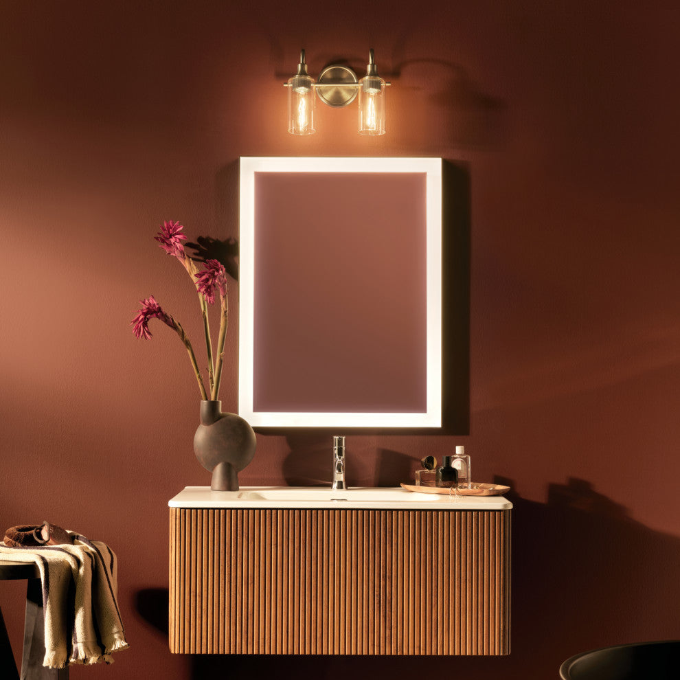 12.5" 2-Light Vanity Light With Clear Glass
