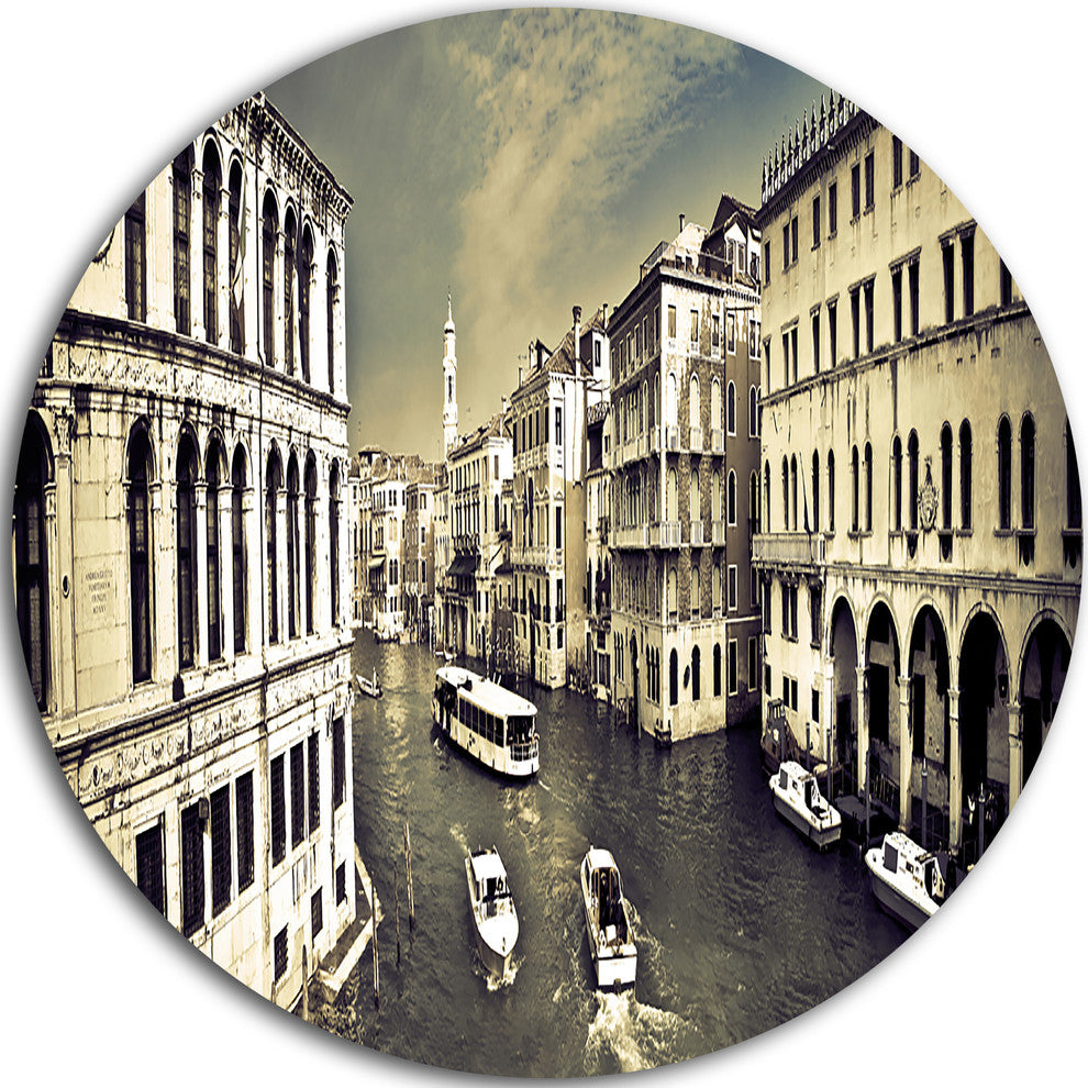 Venice Cityscape, Photography Large Disc Metal Wall Art, 11"