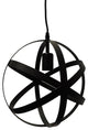 Spherical Orb Shape Metal Globe Pendant, Black