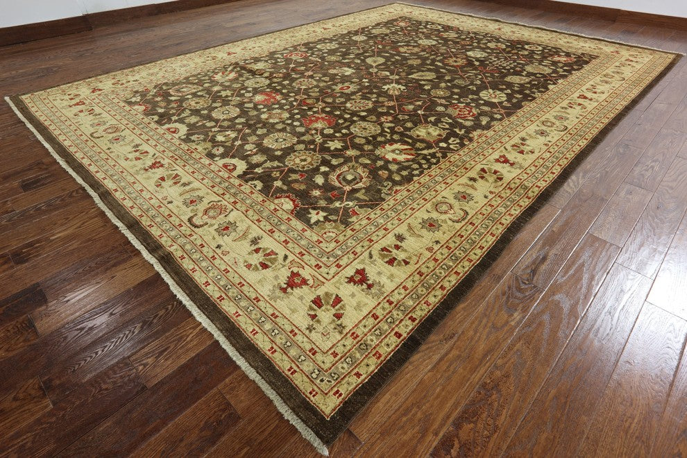 Peshawar Chobi Quality Hand-Knotted Oriental Wool Rug, 10'x14'