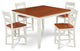 Sunderland Counter 5 Piece Dining Set with 18" Butterfly Leaf, White and Cherry