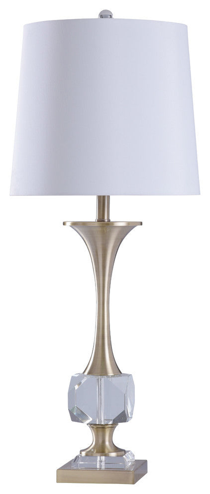 Devi | Elegant Ornamental Traditional Style Metal and Clear Crystal Glass Body