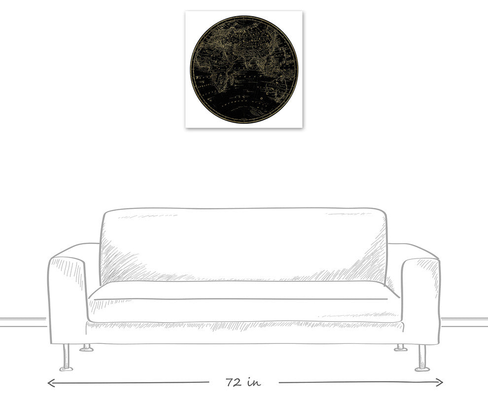 Globe Circle Print 3 24x24 Canvas Wall Art