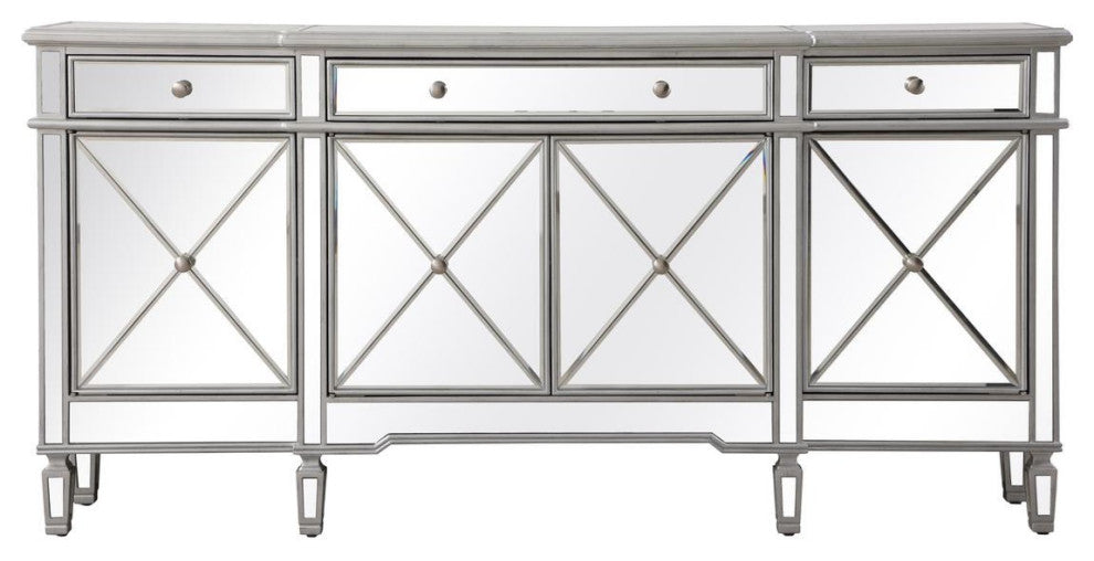 Elegant Contempo 72" Mirrored Credenza MF6-2111SC - Silver