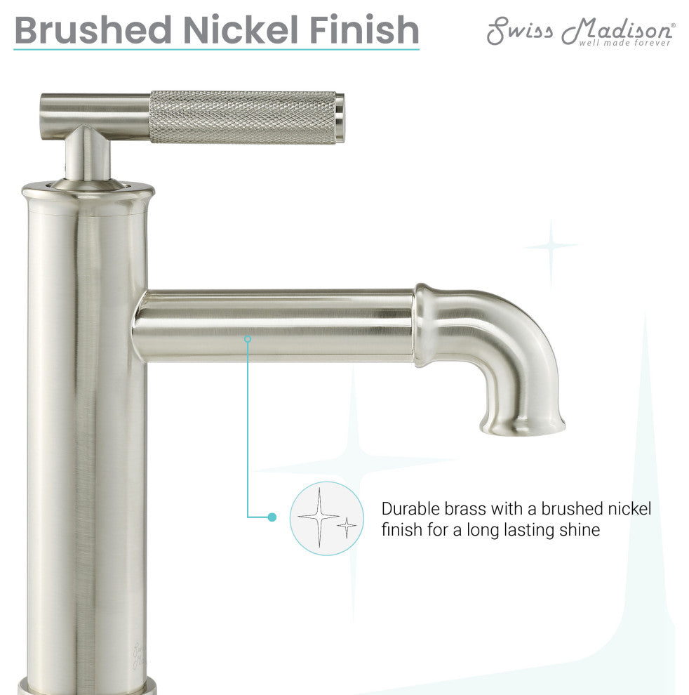 Avallon Single Hole, Single-Handle Sleek, Bathroom Faucet, Brushed Nickel