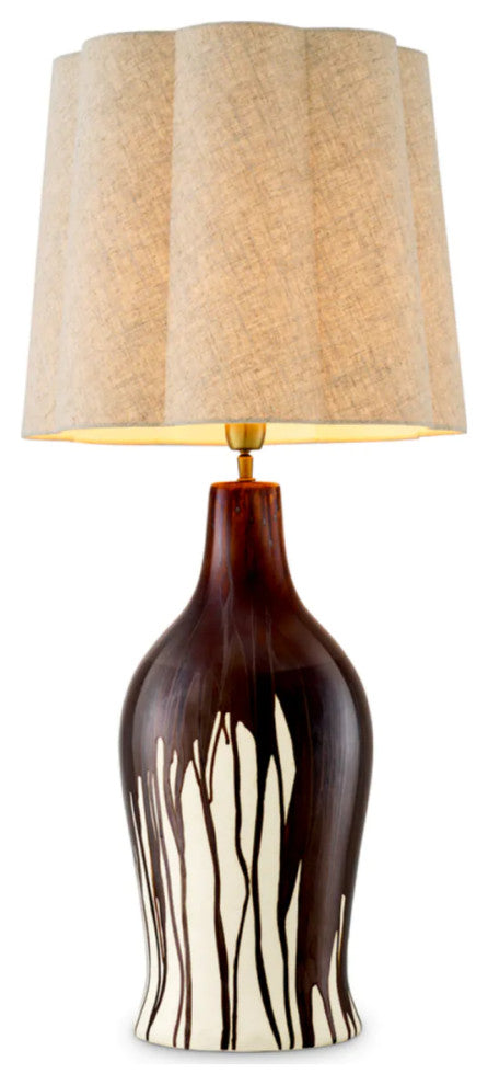 Ceramic Base Table Lamp, Eichholtz Beatriz, Brown
