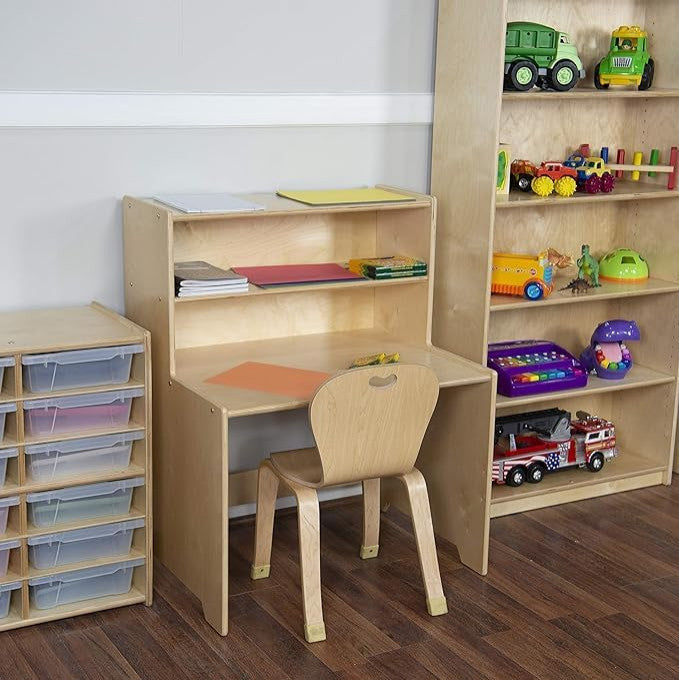 Kids Writing Desk, Computer Table With Hutch
